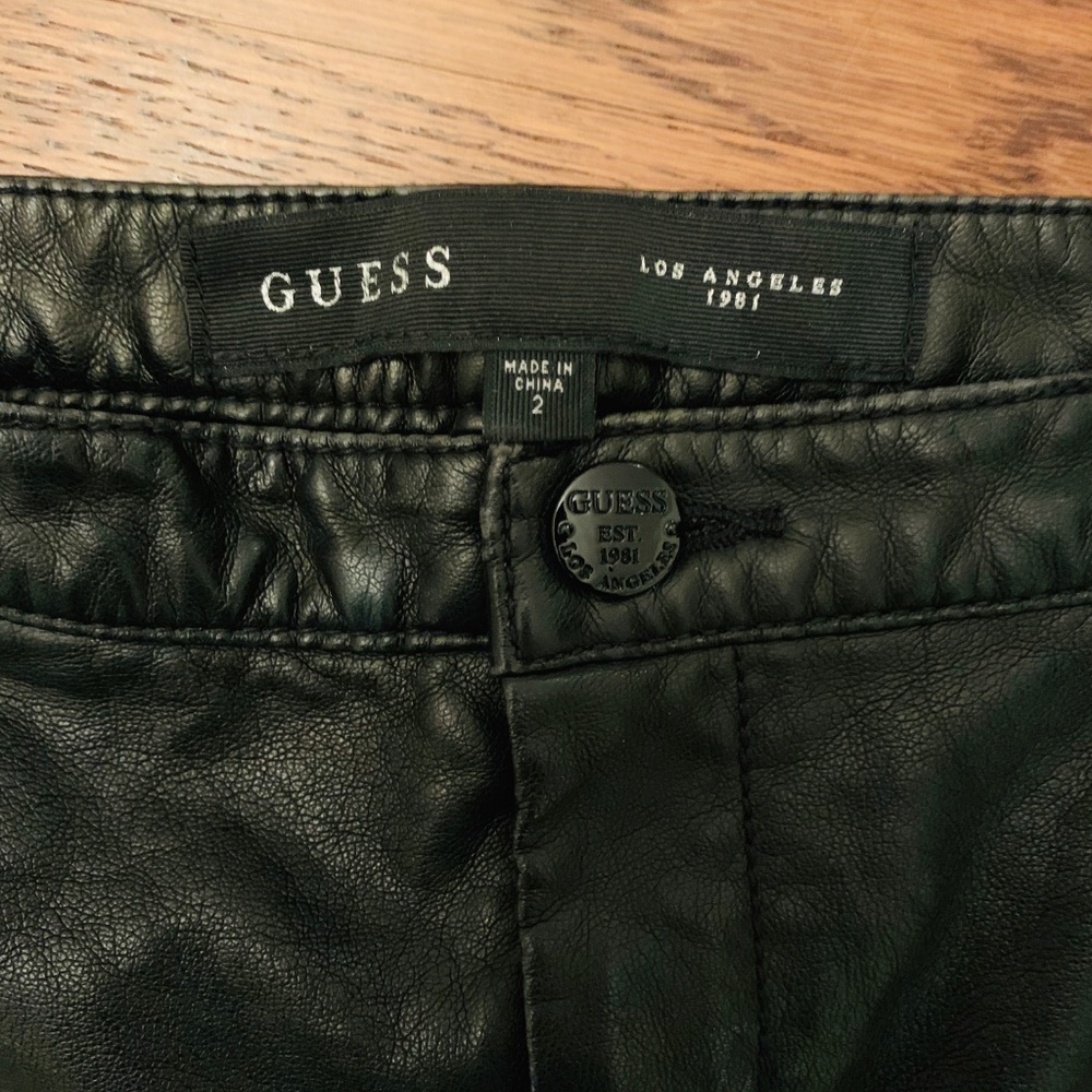 SOLD IN BIUNDLE GUESS FAUX LEATHER MOTO SHORTS, - Picture 6 of 6